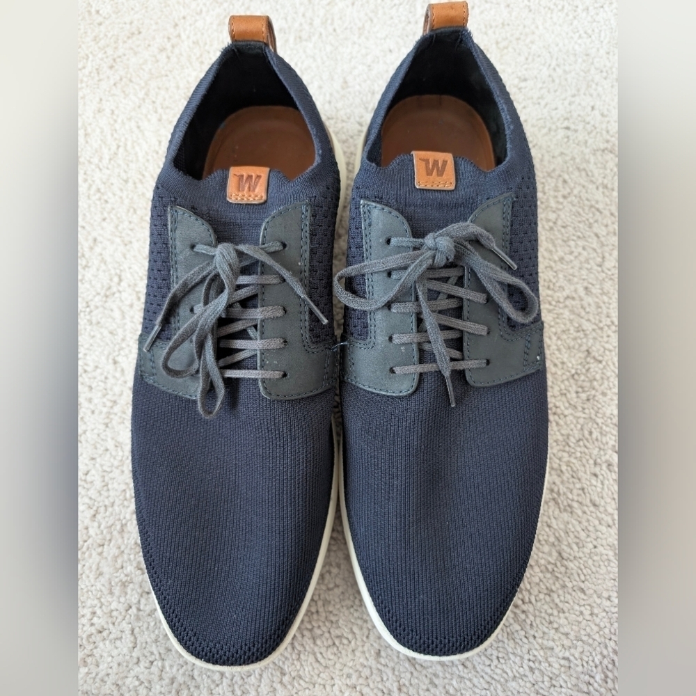 WOLF & SHEPHERD Navy Blue SwiftKnit Lace Up Derby Shoes Mens 13 - Picture 6 of 9